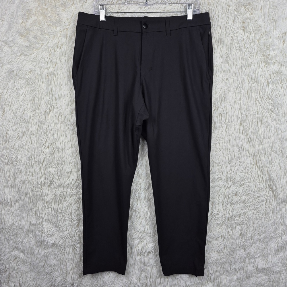 Lululemon Mens ABC Trouser Slim Fit 34x27 Black Warpstreme Chino LM5AQYS